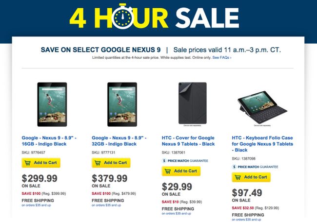 Fotografía - Offre: Pick-up pour un Nexus 9 100 $ de rabais de Best Buy