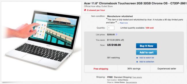 Acer Chromebook écran tactile