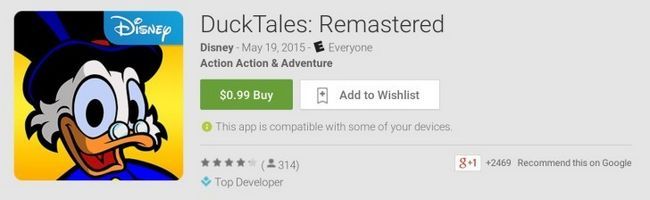 Fotografía - DuckTales: Remastered est actuellement seulement 99 cents au Play Store, une réduction de 90%, même Picsou sautait Sur