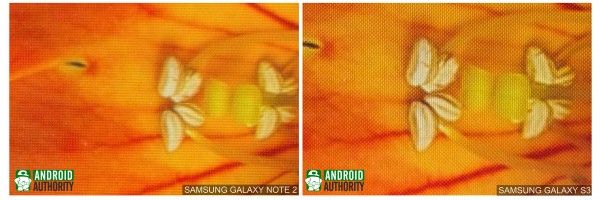 Galaxy Note 2 vs l'affichage de la galaxie 4