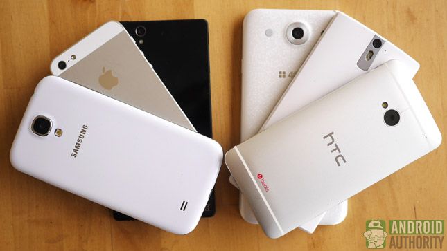 Smartphones Android empilés meilleure Apple iPhone Samsung HTC LG