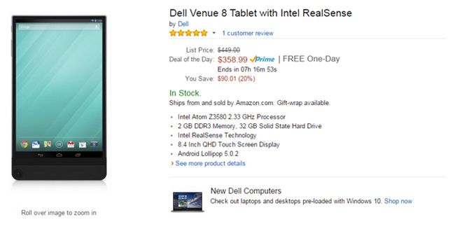 Fotografía - Obtenez The Venue 8 7000 Exceptionnellement cool prospectifs 32Go Dell pour seulement 359 $ (20% de réduction) Sur Amazon Or Box Aujourd'hui