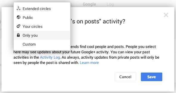 L'activité de Google+