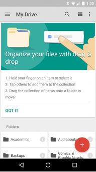 Fotografía - Google Drive 2.2 introduit glisser et déposer Drop gestion et un menu de navigation Mise à jour [Télécharger APK]