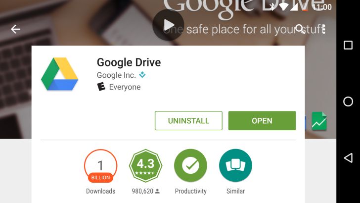 Fotografía - Google Drive pouvons maintenant dire qu'il a été téléchargé à partir du Play Store Plus de 1 milliard de fois