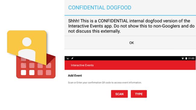 Evénements Google interactives Dogfood avertissement confidentielles