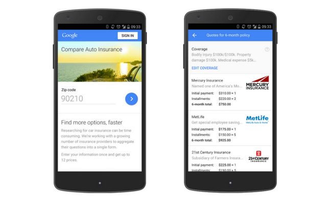 Fotografía - Google lance un outil pour comparer les fournisseurs d'assurance automobile, en Californie uniquement pour l'instant