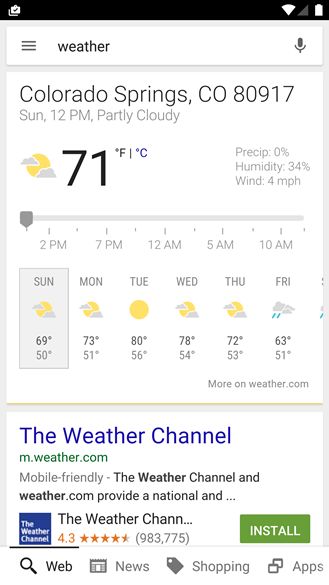 Fotografía - Google Mobile Search Ajoute dix jours les prévisions météorologiques