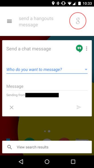 Fotografía - Google Maintenant vous permet d'envoyer des messages en utilisant Hangouts commandes vocales