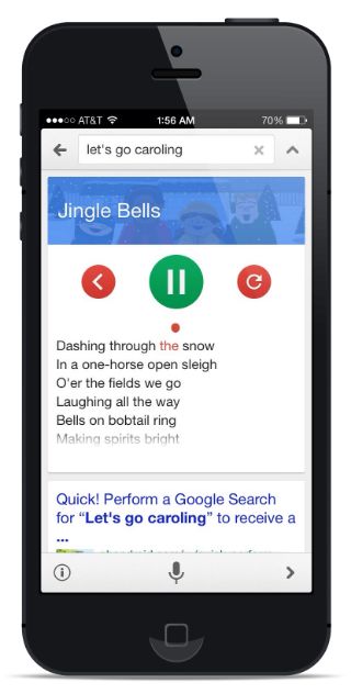 Google Maintenant, permettez-'s Go Caroling on iPhone