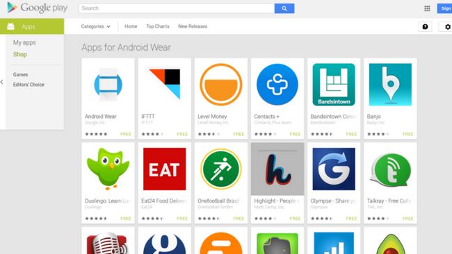 Android page applications d'usure Google Play Store