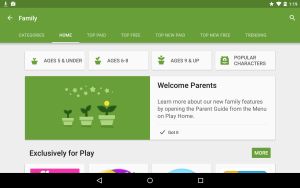 Google Play section Famille 1