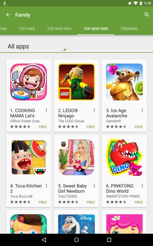 Google Play section Famille 3