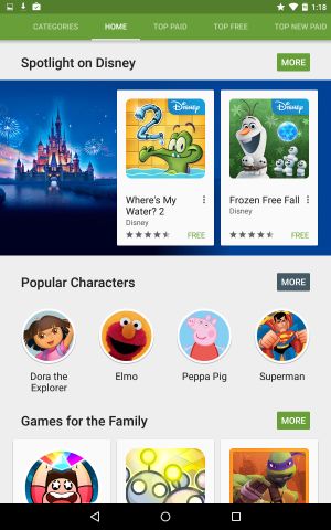 Google Play section Famille 4