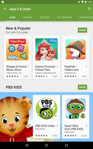 Google Play section Famille 5