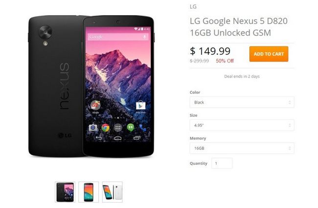 Fotografía - Prenez un Nexus refurb 5 pour seulement 150 $ ce week-end seulement