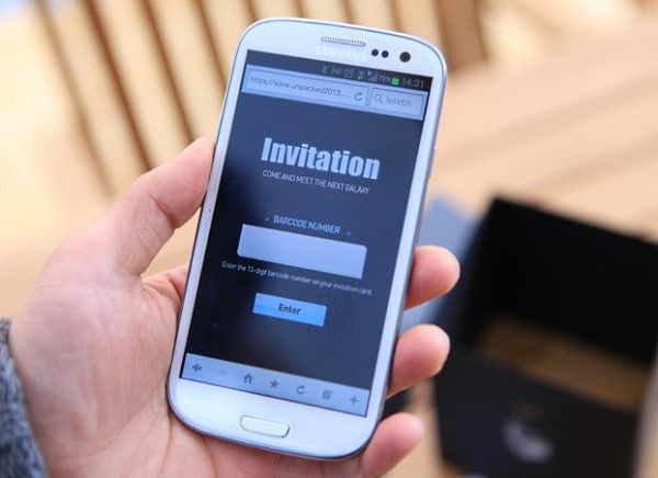 Samsung déballé 2013 invitation