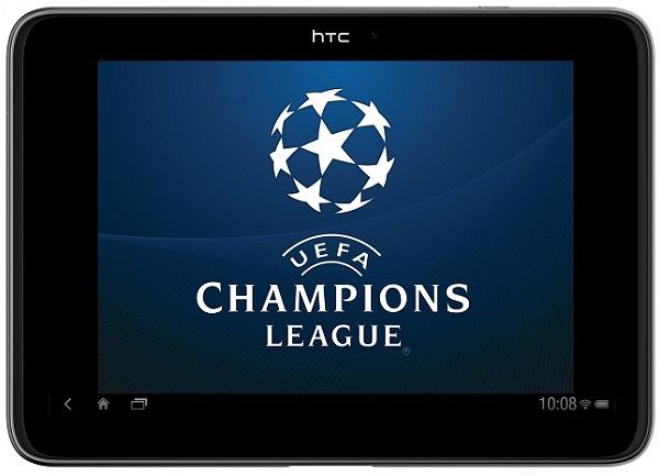 HTC comprimé avec du papier peint de l'UEFA