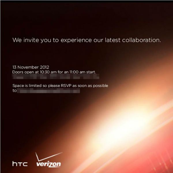 Invitation HTC Verizon événement