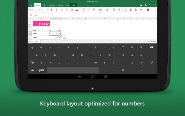 Fotografía - Microsoft publie un clavier Android Just For Addicts 10-clés à utiliser avec Excel
