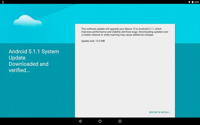 Fotografía - Nexus 10 réception d'un OTA vers Android 5.1.1
