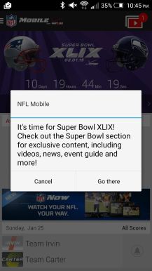 Fotografía - Mobile App NFL est mise à jour pour le Super Bowl XLIX, inclura même Commercials