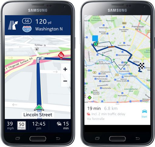 nokia maps ici galaxie Android