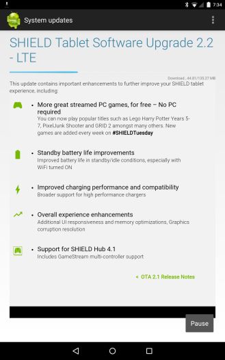Fotografía - NVIDIA est le déploiement SHIELD Tablet mise à jour 2.2 avec plus de Jeux de réseaux et une meilleure veille Autonomie de la batterie, et plus