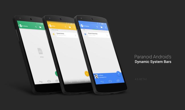 Paranoid Android 4.6 beta 1 de barres de système dynamique