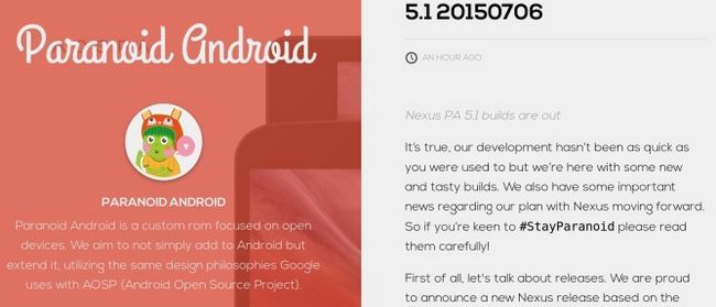 Fotografía - Paranoid Android 5.1 Comes To Devices Nexus, mises à jour futures prendra probablement encore plus longtemps pour Arrivée
