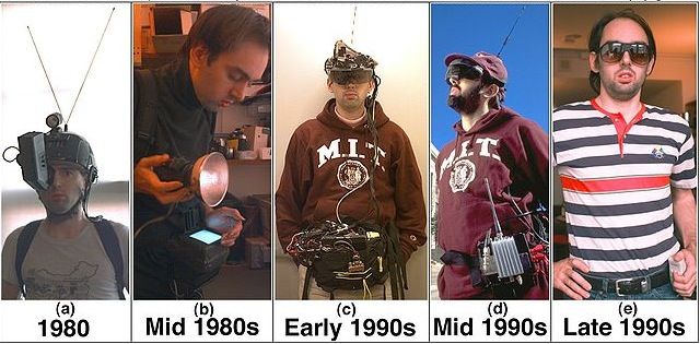 Une évolution de Steve Mann's wearable devices since the 1980s