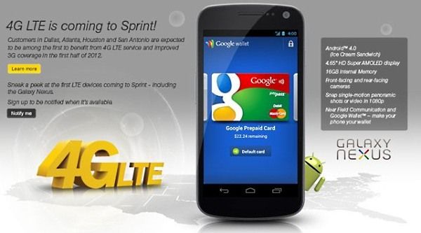 Fotografía - Samsung Galaxy Nexus 4G LTE pour Sprint disponible en pré-commande dès aujourd'hui
