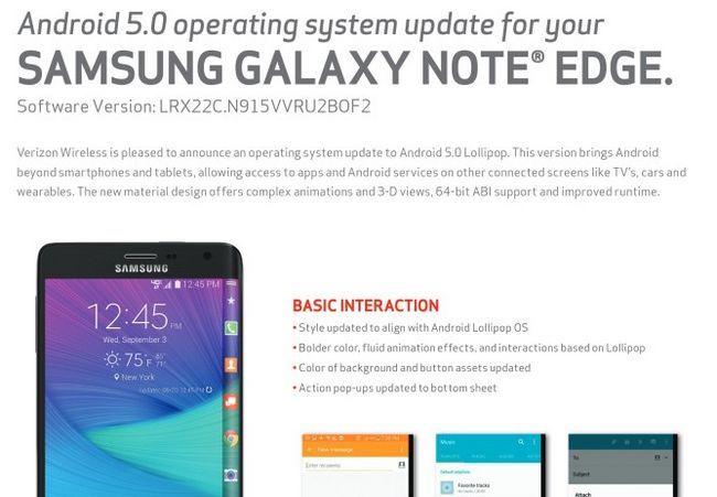 Fotografía - Samsung Galaxy Note avantage sur Verizon Obtient Android Lollipop En Dernière mise à jour OTA