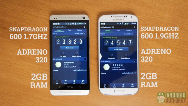 Samsung Galaxy S4 vs HTC aa un de performances