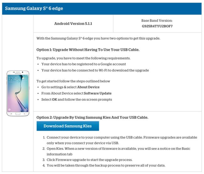 Fotografía - Galaxy Samsung S6 et S6 avantage sur US Cellular Recevez Android 5.1.1 mise à jour OTA, 2ème génération Moto X Commence 5.1 Soak Test