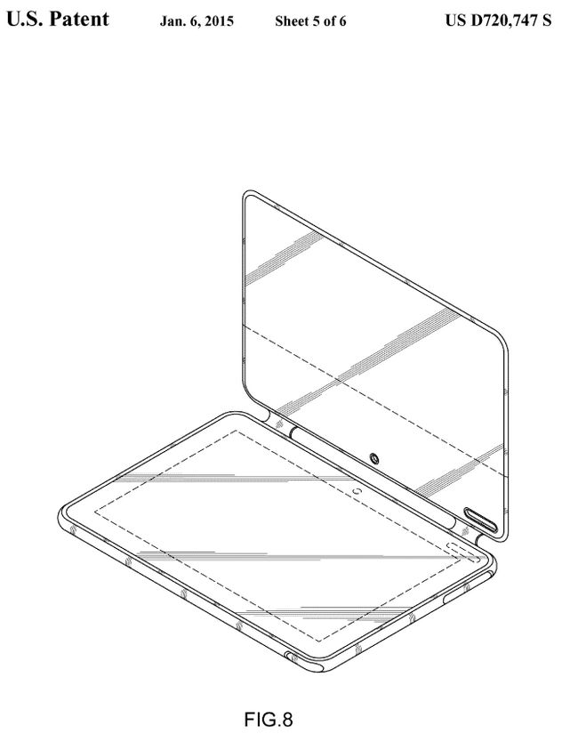 Fotografía - Design Patent la D720,747 de Samsung Shows Off Un Tablet Cover avec une configuration Odd