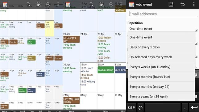 toucher calendrier meilleures applications de calendrier pour Android