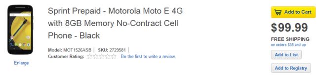 Fotografía - Le 2nd Gen Moto E apparaît sur Best Buy site