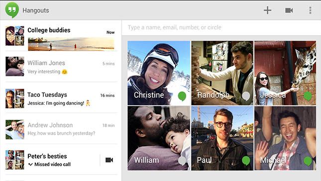 Google Hangouts meilleures applications Android 2013