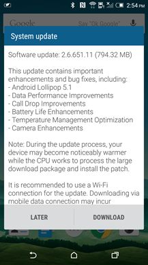 Fotografía - Le Developer Edition HTC One M9 est mis à jour vers Android 5.1