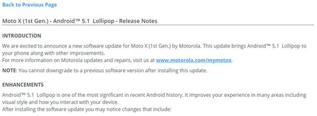 Fotografía - Le Moto X 2013 Android 5.1 mise à jour OTA commence: modèles américains et brésiliens déverrouillés plus Rogers Modèle For Now