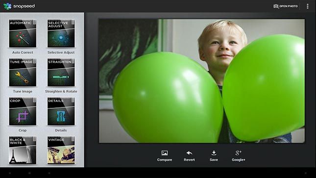 Snapseed meilleures applications de l'éditeur de photos pour Android