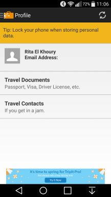 Fotografía - TripIt ajoute un profil des voyageurs dans son dernier bulletin Pour empêcher vos documents et de précieux contacts Handy lorsque vous êtes éloigné
