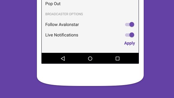 Fotografía - Twitch 4.4 Résultats Google Play, Apporte les notifications push pour les radiodiffuseurs vous suivez