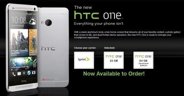 HTC One débloqué maintenant disponible