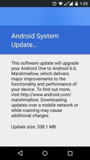 La notification de mise à jour Android Un guimauve