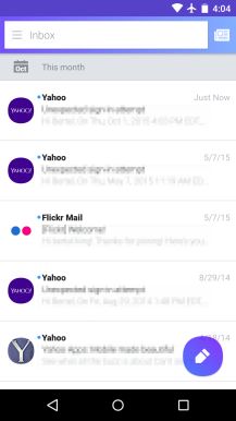 Fotografía - Yahoo Mail Pour 5.0 Beta de Android est livré avec un matériau éblouissant Makeover